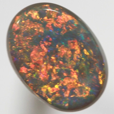 SOLID SEMI BLACK OPAL Floral Harlequin pattern. Golden copper orange and fire red always SEE VIDEO